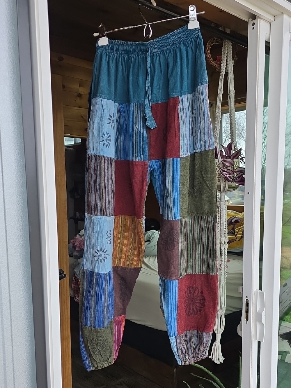 Kathmandu Imports Multicolor Patchwork Drawstring Pants Casual Hippie Boho Style